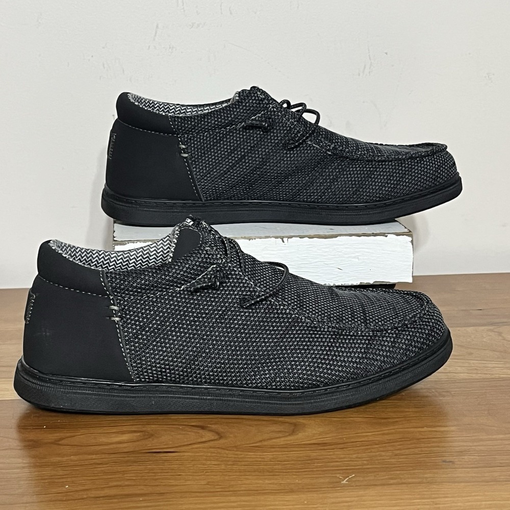 Falls Creek‎ Boys Black Slip On Casual Shoes Size 5 Youth Brand New